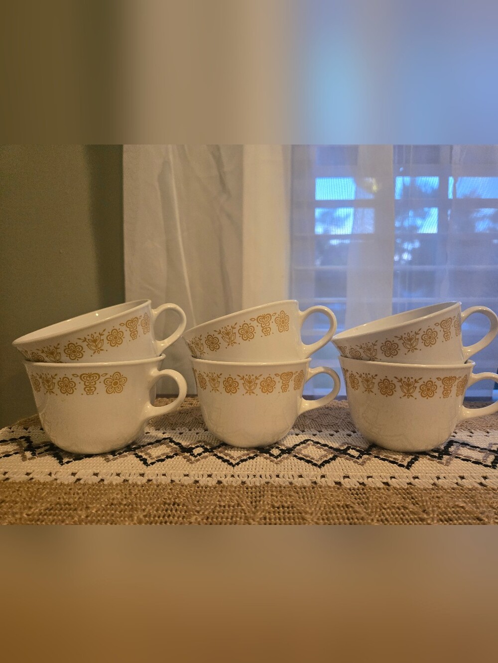 Vintage Corelle Butterfly Gold Teacups - Set of 6